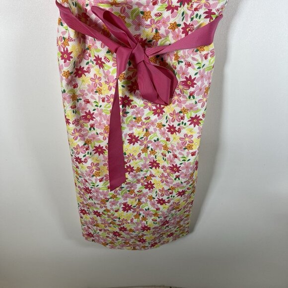 Vtg Lilly Pulitzer Pink Waist Ribbon Tie Floral Lace Strapless Dress‎ EUC Size 4 - Picture 4 of 10